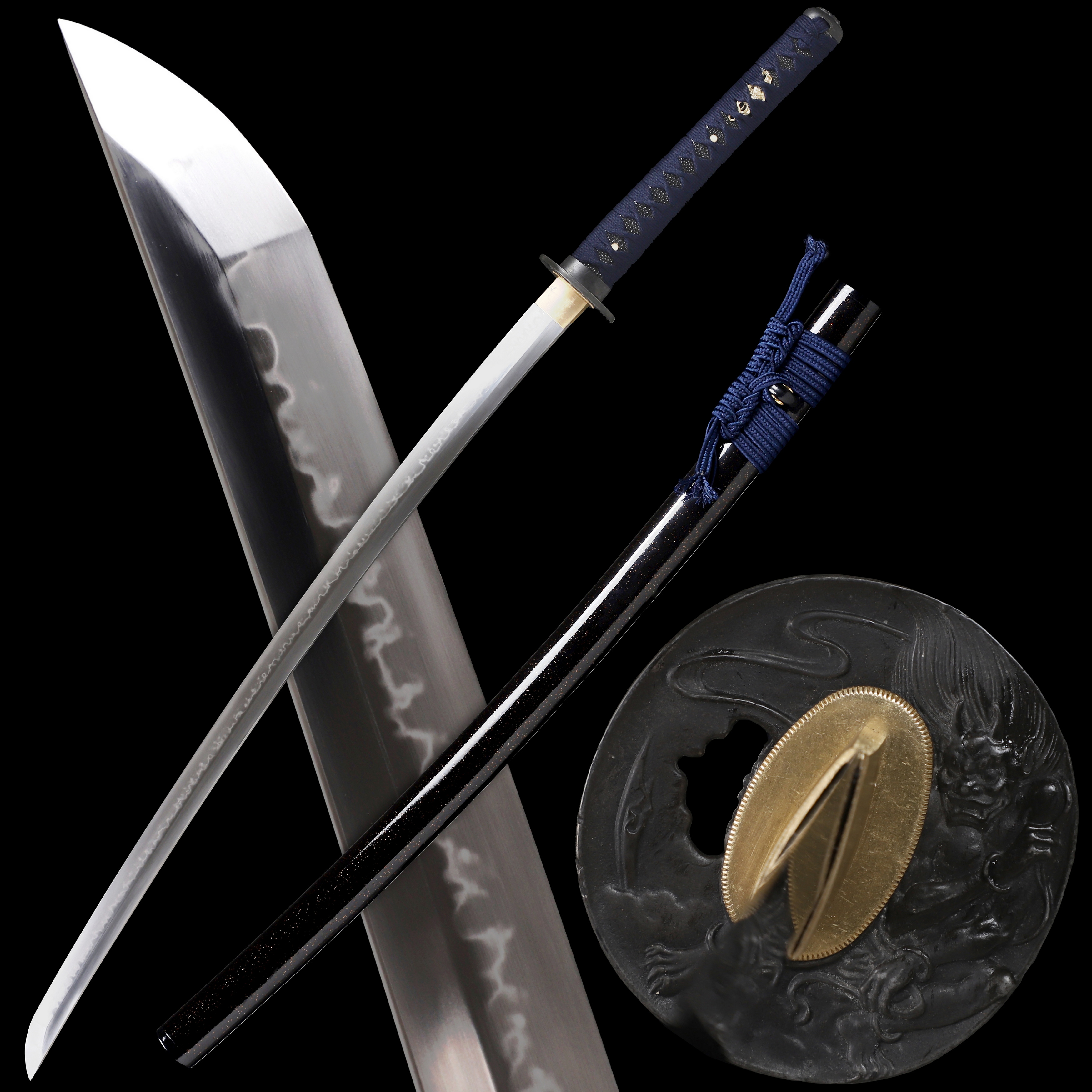 Serrated Blade Japanese Samurai Sword Handmade T10 Steel Blade